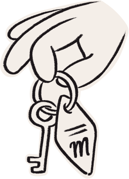 Moongaze Stays Hand & Keys Brand Illustration