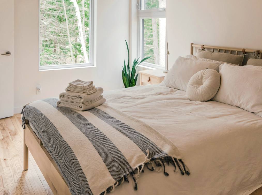 A cozy bedroom in a Carolina vacation home